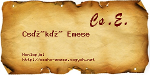 Csákó Emese névjegykártya